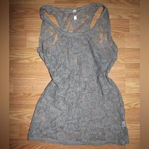 Gray Lace Women’s Top